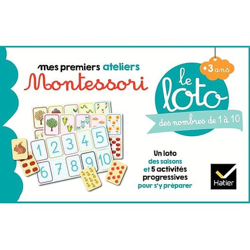 Le loto Montessori des nombres de 1 à 10  : [Album à colorier]