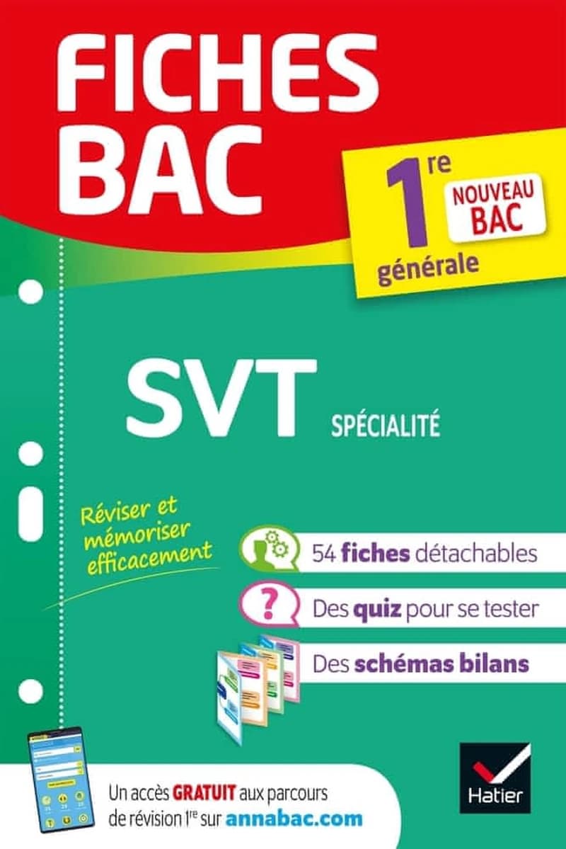 Fiches bac SVT 1re générale : nouveau programme de Première