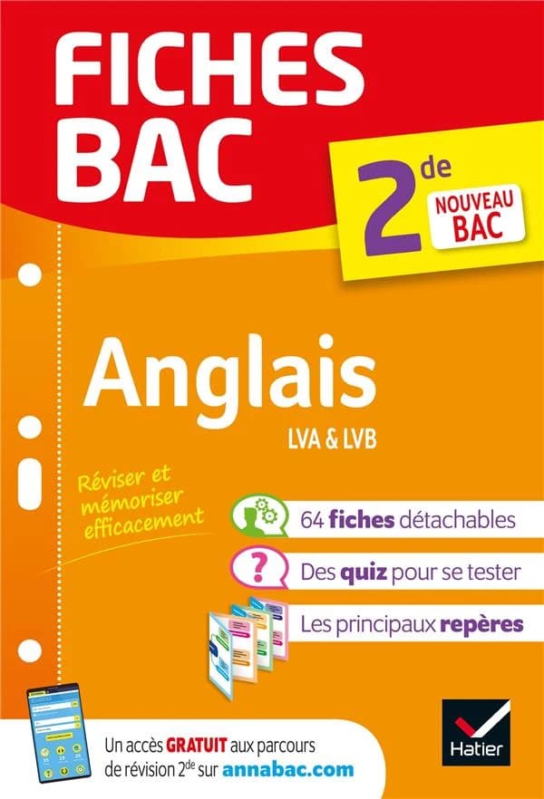 Fiches bac Tome 44 : anglais ; 2de