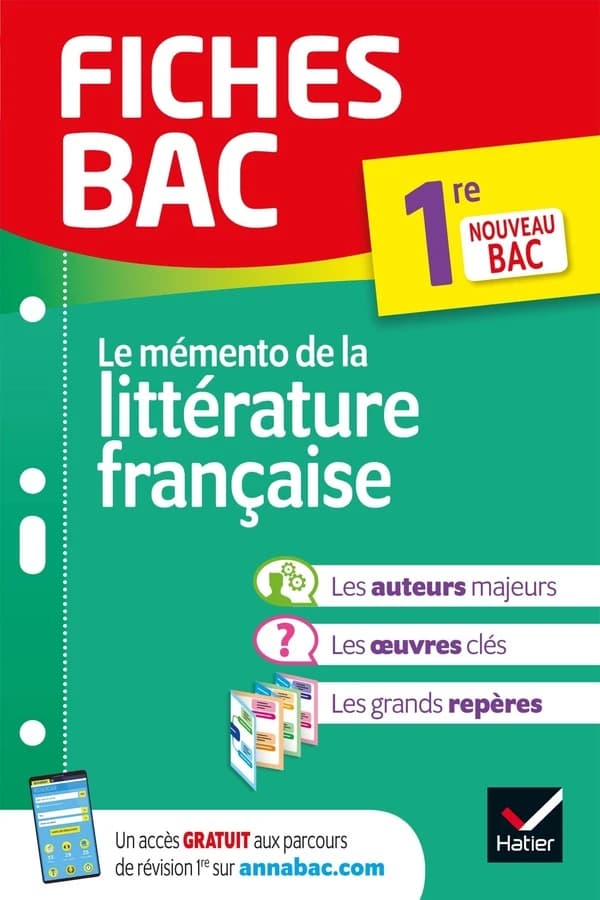 Le mémento de la littérature française : 1re Bac français