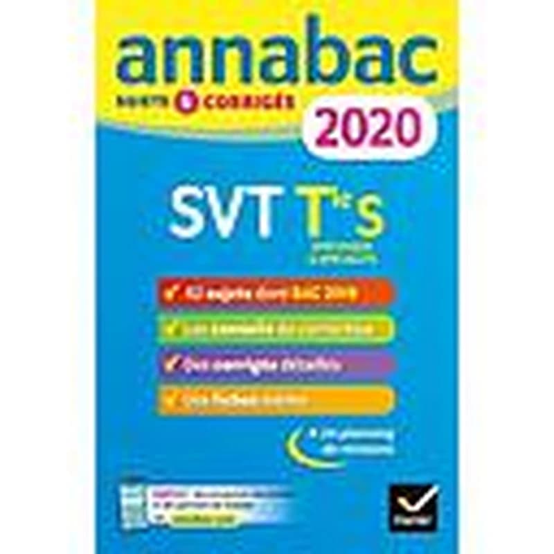 Annabac 2020 SVT Tle S - sujets et corrigés