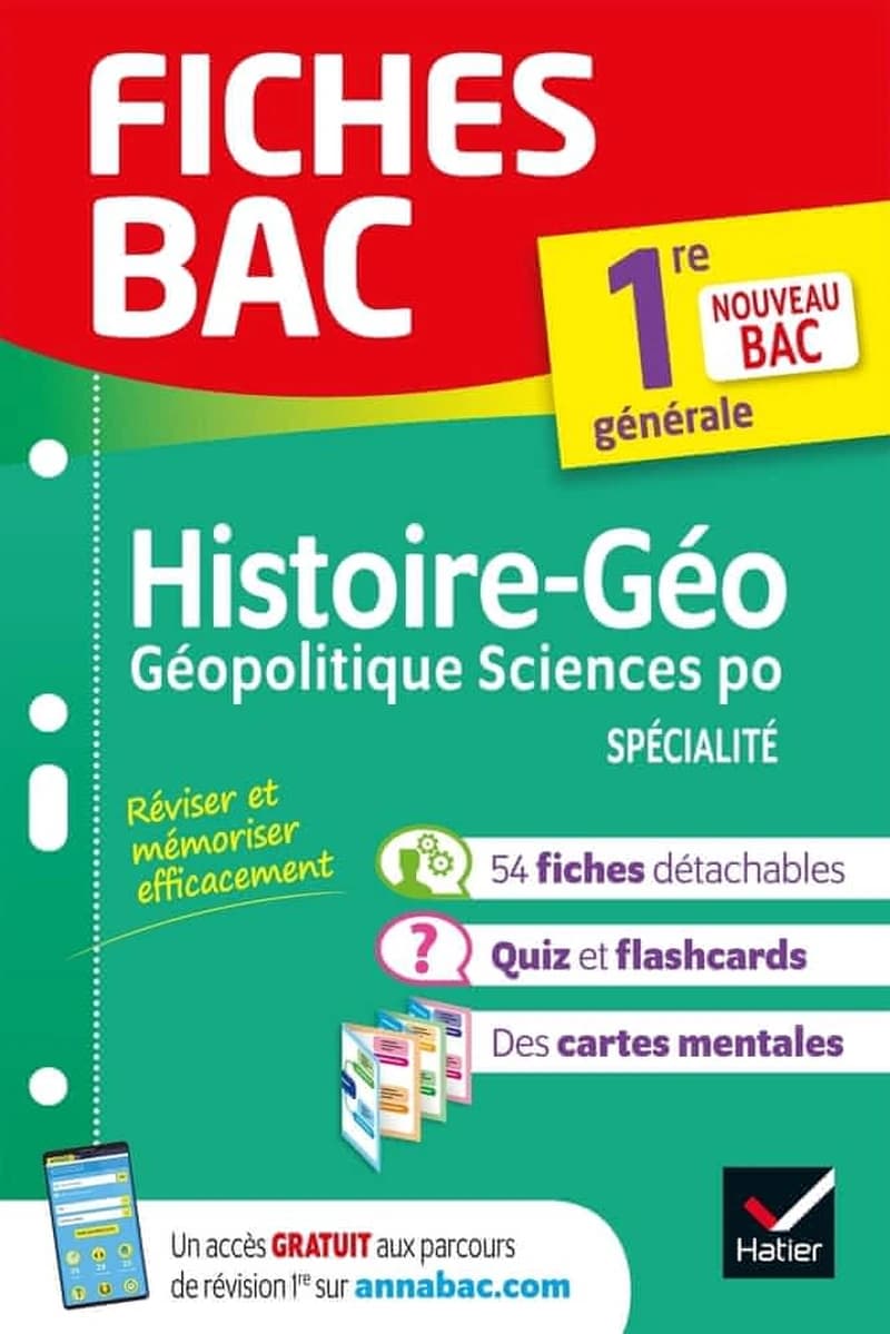 Fiches bac : histoire-géographie, géopolitique, sciences politiques ; 1re