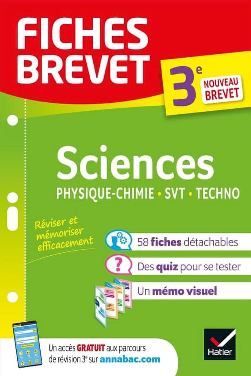 Fiches brevet : sciences ; 3e ; physique-chimie, SVT, technologie