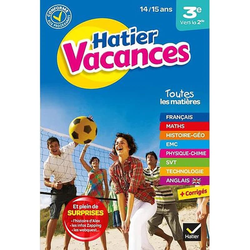 Hatier vacances de la 3e vers la 2de  - Toutes les matières