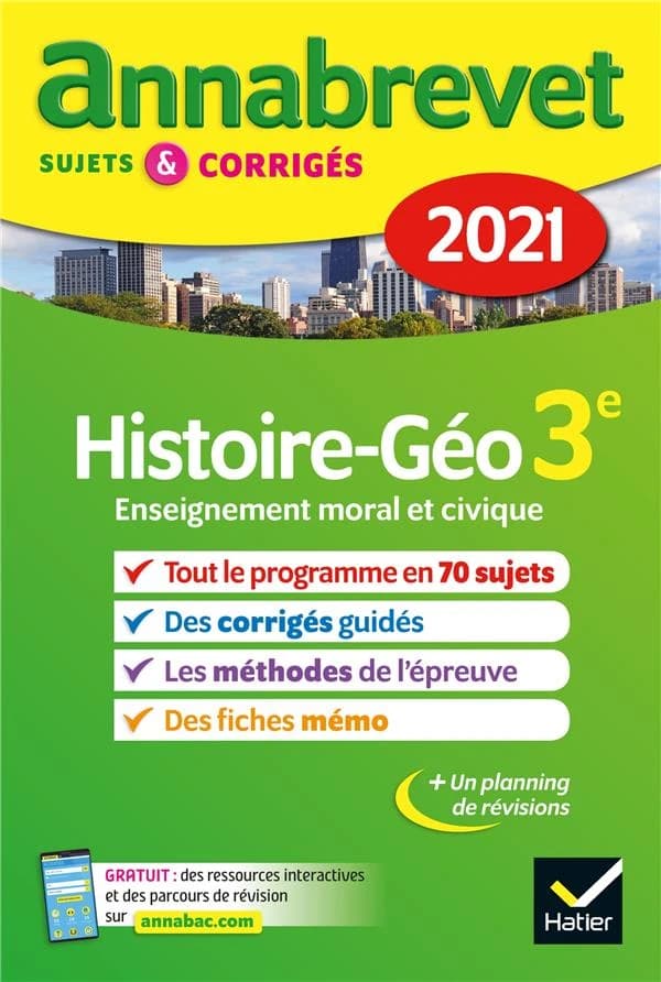 Annales du brevet Annabrevet 2021 Histoire-géographie EMC 3e : sujets, corrigés & conseils de méthode