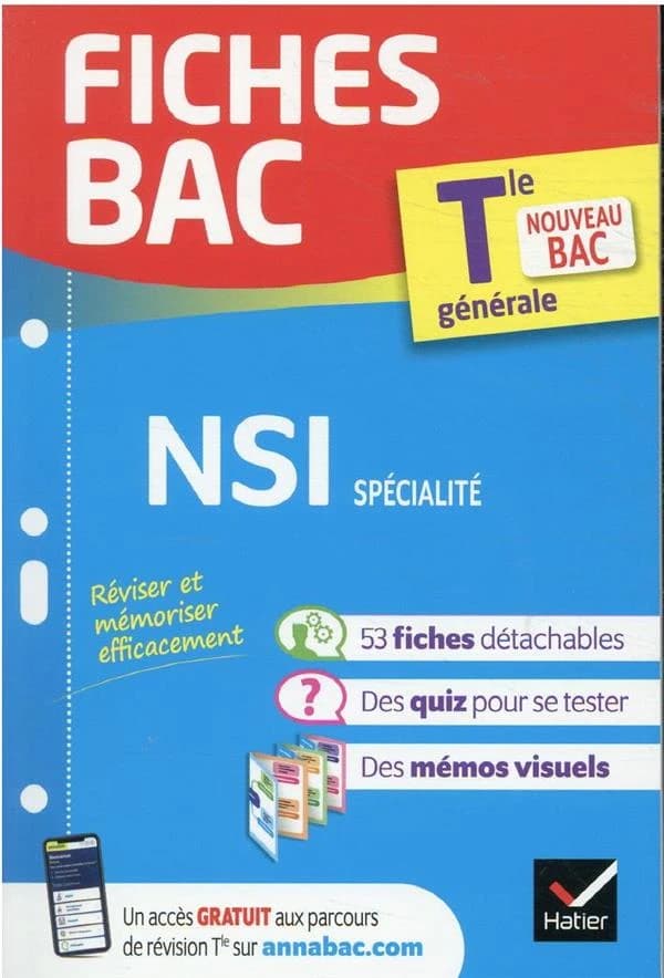 Fiches bac : NSI, spécialité ; terminale générale