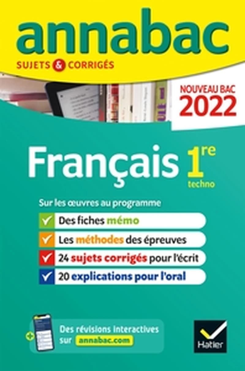 Annabac sujets & corrigés ; français ; 1re techno (édition 2022)