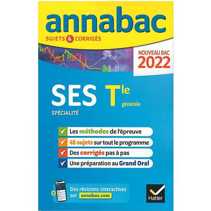 Annabac sujets & corrigés ; SES, spécialité ; terminale générale (édition 2022)