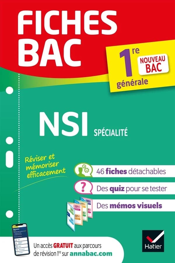 Fiches bac Tome 31 : NSI, spécialité ; 1re générale (édition 2022)