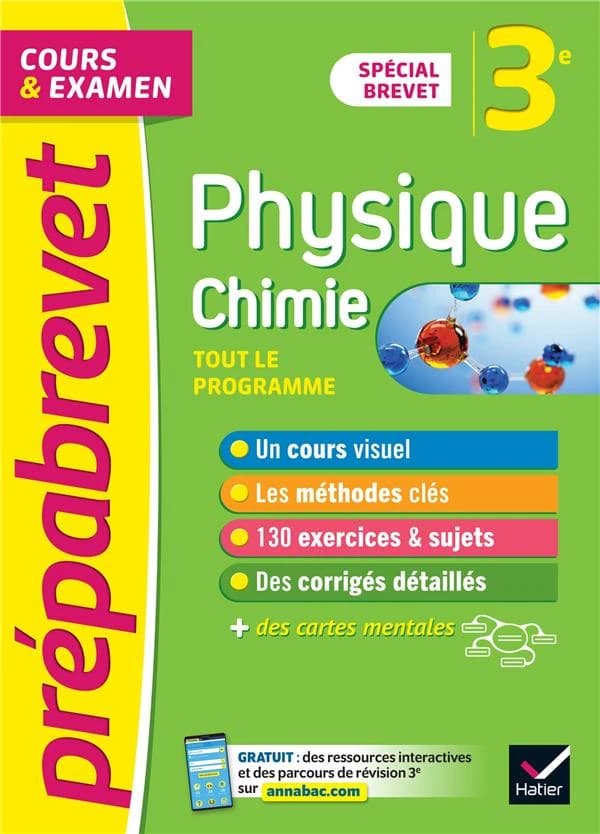 Prépabrevet cours & examen : physique-chimie ; 3e ; brevet 2022