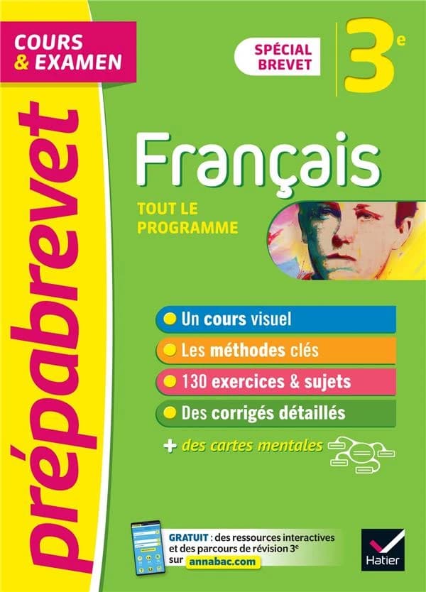 Prépabrevet cours & examen : français ; 3e : brevet 2022