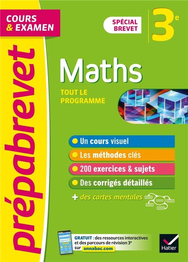 Prépabrevet cours & examen : maths ; 3e ; brevet 2022