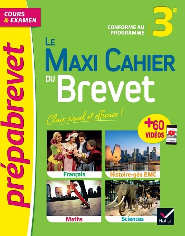 Prépabrevet cours & examen : le maxi cahier du brevet ; 3e ; brevet 2022