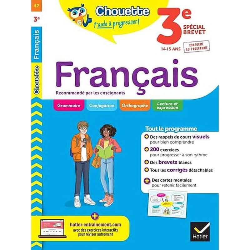 Chouette entraînement Tome 47 : français ; 3e