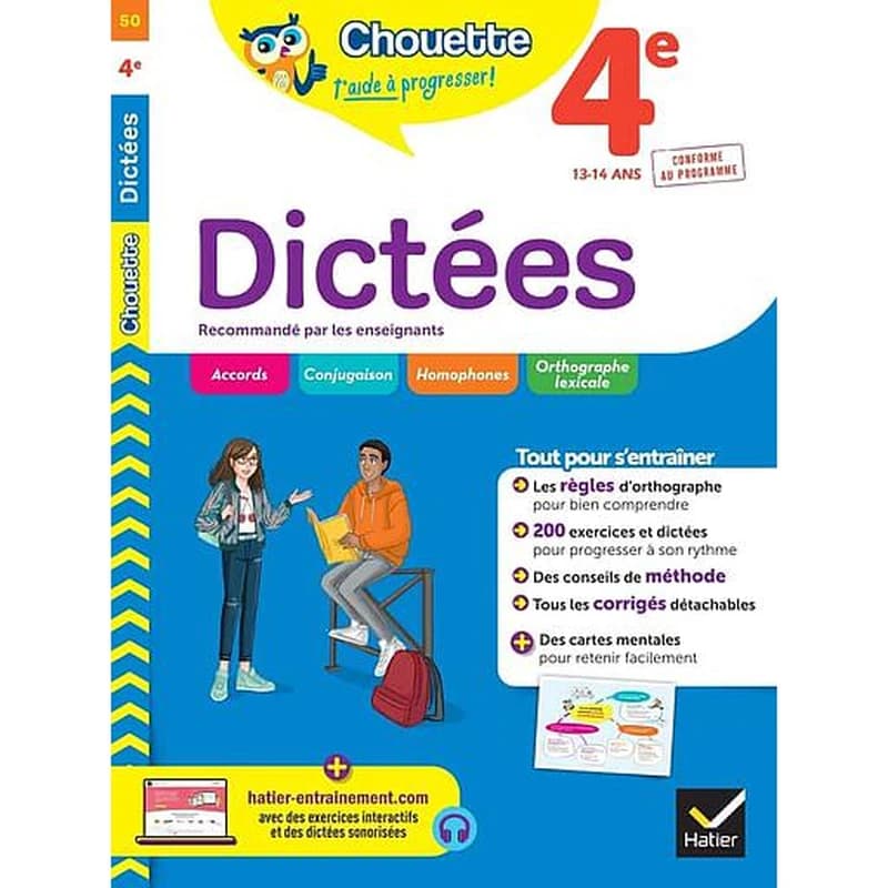 Chouette entraînement Tome 50 : dictées ; 4e