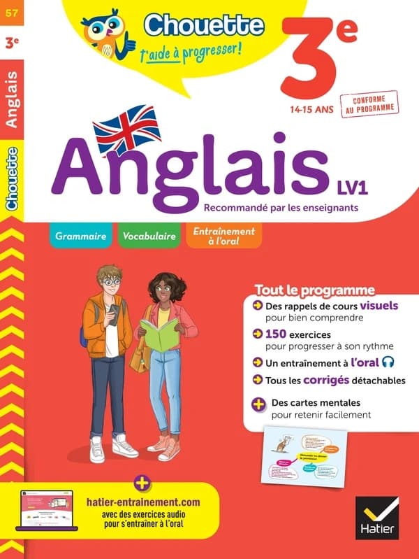Chouette entraînement Tome 57 : anglais ; 3e, LV1