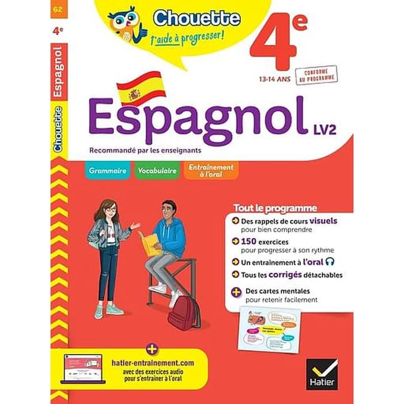 Chouette entraînement Tome 62 : espagnol ; 4e, LV2