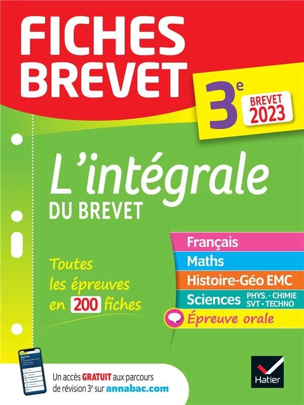 Fiches brevet : l'intégrale du brevet ; 3e ; toutes les matières