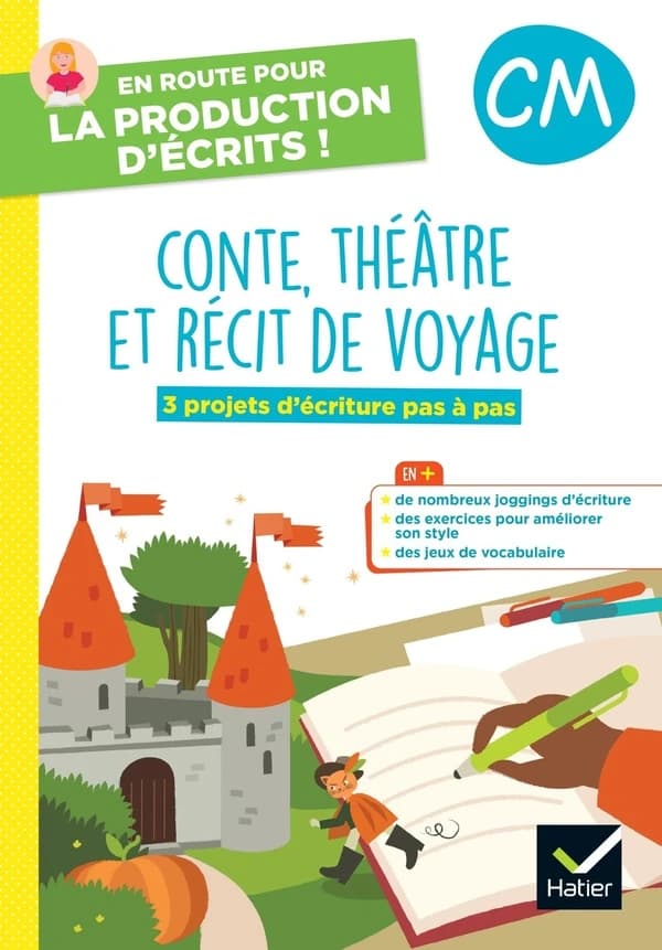 En route pour la production d'écrits ! CM ; contes, théâtre et récits de voyage : 3 projets d'écriture pas à pas ; cahier élève