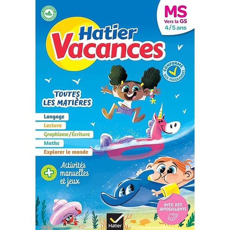 Hatier vacances : Toutes les matières ; MS vers GS
