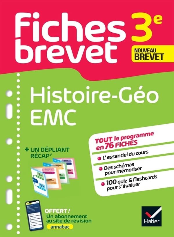 Fiches brevet Tome 2 : histoire-géographie EMC ; 3e
