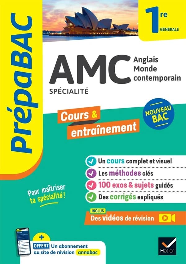 Prépabac cours & entraînement : AMC : anglais monde contemporain, spécialité ; 1re générale