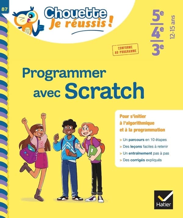 Programmer avec Scratch ; 5e, 4e, 3e ; cahier de soutien en maths