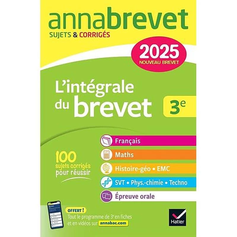 L'intégrale 3e : français, maths, histoire-géo, EMC, sciences, épreuve orale