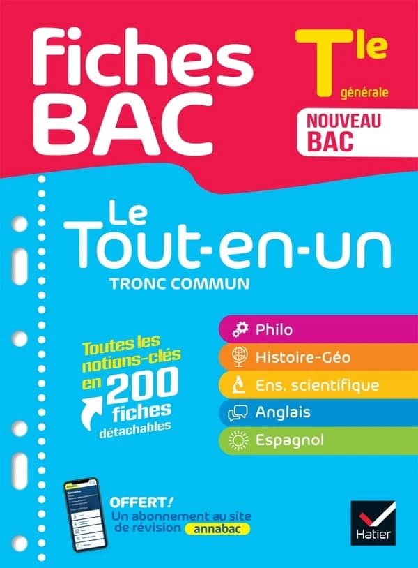 Fiches bac : Le Tout-en-un Tronc commun ; Terminale générale