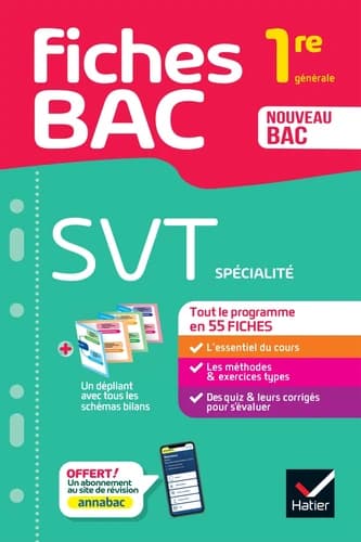 Fiches bac : Spécialité SVT ; 1re générale ; Tout le programme en 55 fiches