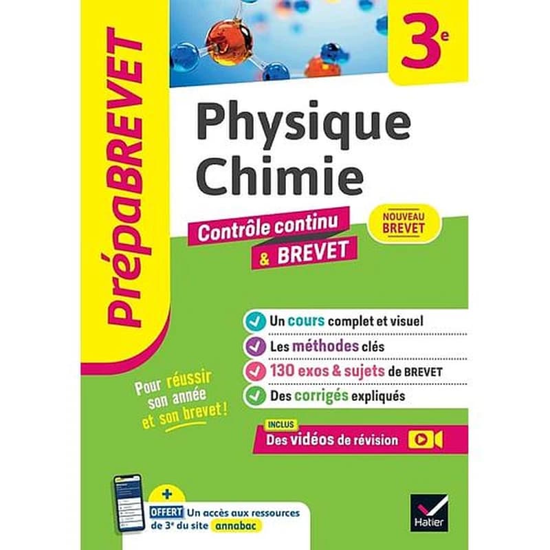 Physique chimie 3e : contrôle continu & brevet