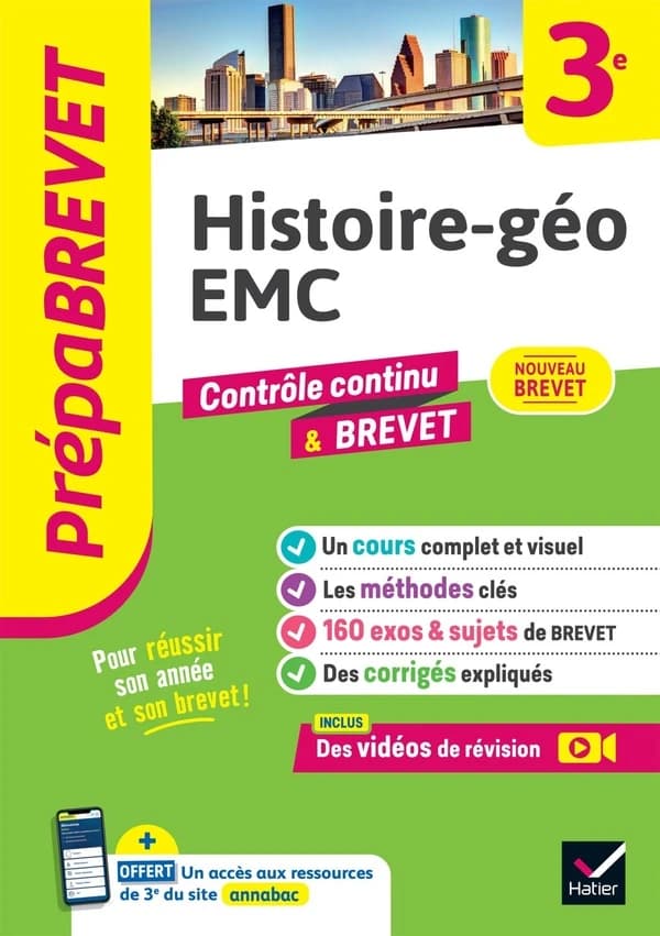 Prépabrevet : Histoire-géo EMC ; 3e ; Contrôle continu & brevet