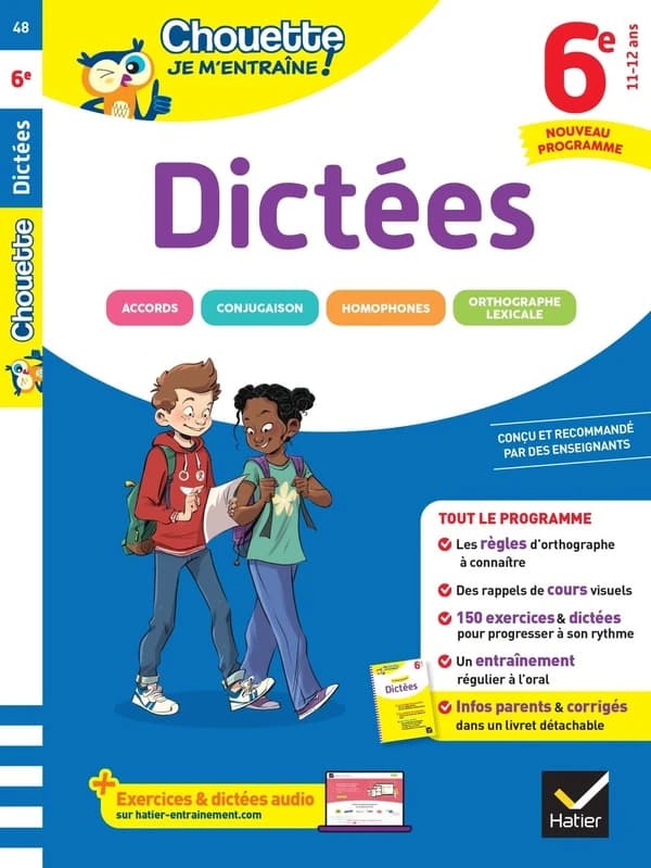 Chouette entraînement : Chouette Je m'entraîne ; Dictées ; 6e