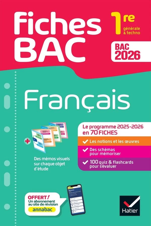 Fiches bac : Français ; 1re générale & techno (édition 2026)