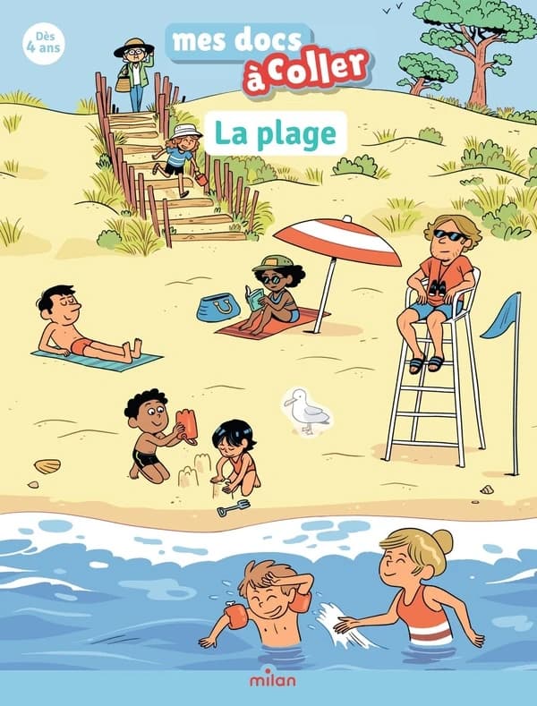 La plage : j'apprends avec mes autocollants : [Album à colorier]