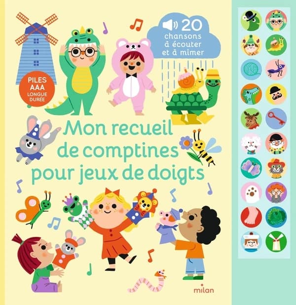 Mon recueil de comptines pour jeux de doigts : 20 chansons à écouter et à mimer