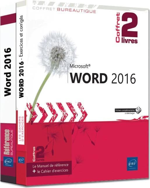 Word 2016 ; coffret de 2 livres : le manuel de référence + le cahier d'exercices