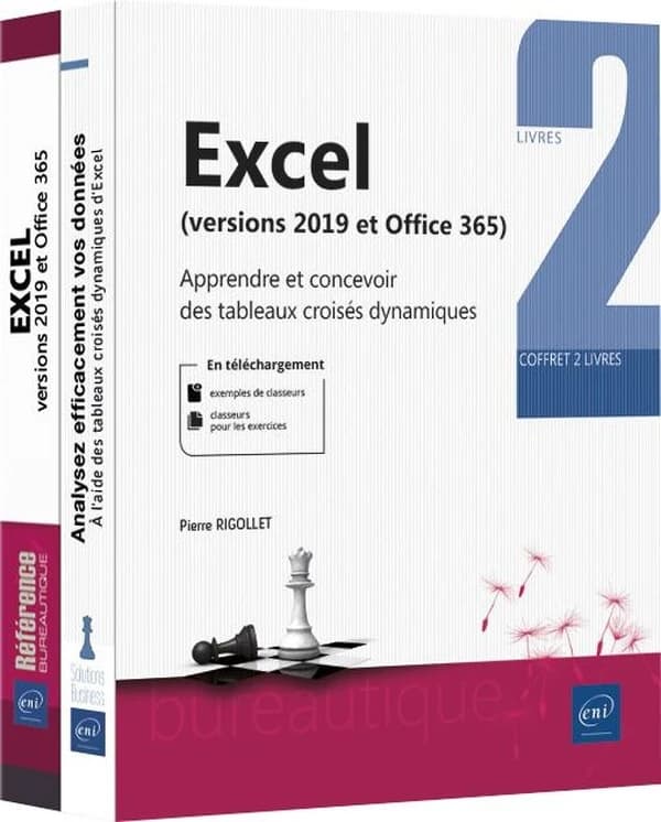 Excel (versions 2019 et Microsoft 365) ; coffret de 2 livres : apprendre et concevoir des tableaux croisés dynamiques