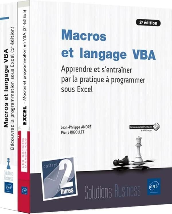 Macros et langage VBA, apprendre et s'entraîner par la pratique à programmer : Coffret en 2 volumes