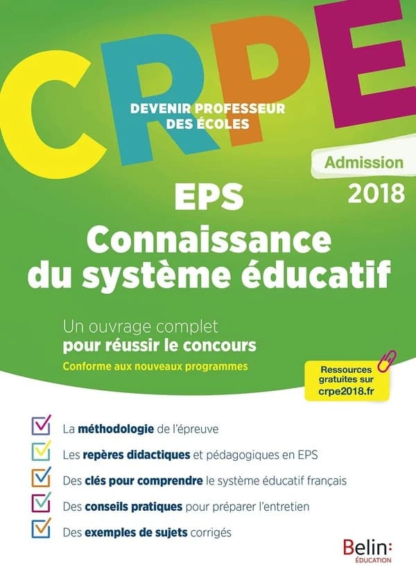 EPS, connaissance du système éducatif : épreuve orale d'admission : conforme aux nouveaux programmes