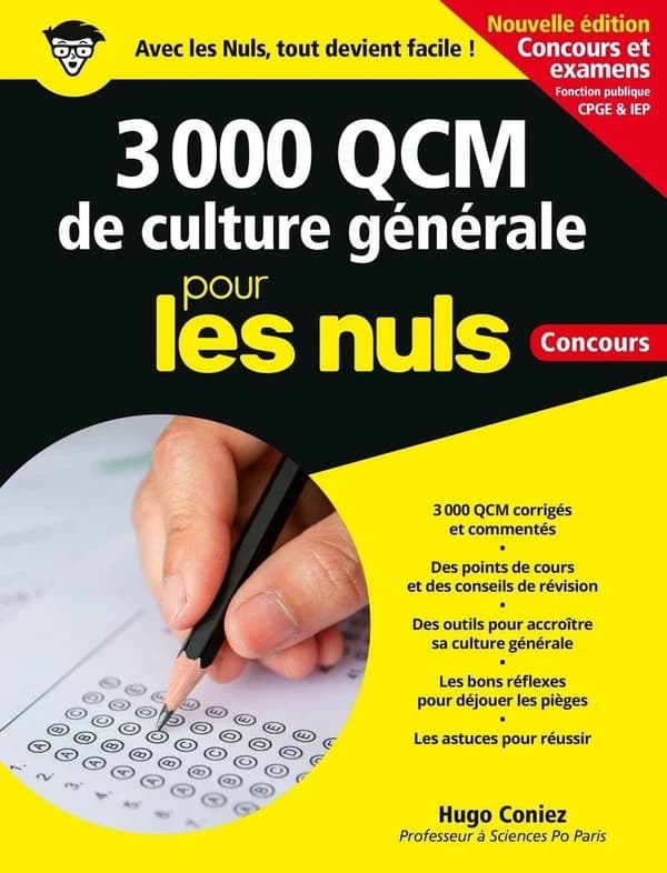 3000 QCM de culture générale (Édition actualisée) Hugo Coniez ; ouvrage dirigé par Laurence Brunel