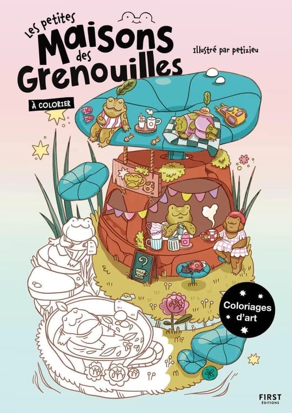 Les petites maisons des grenouilles à colorier