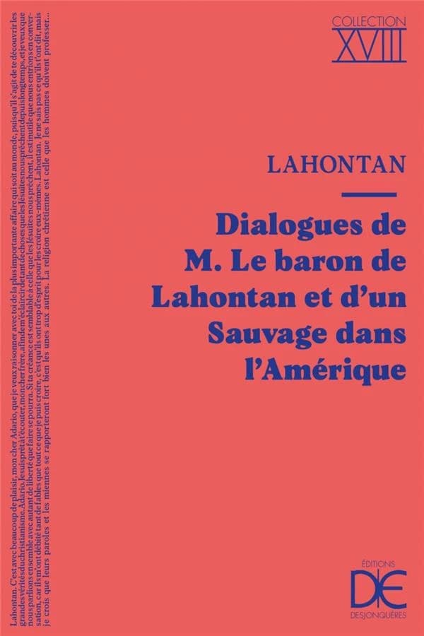 Dialogues de M. le baron de Lahontan et d’un Sauvage dans l'Amérique