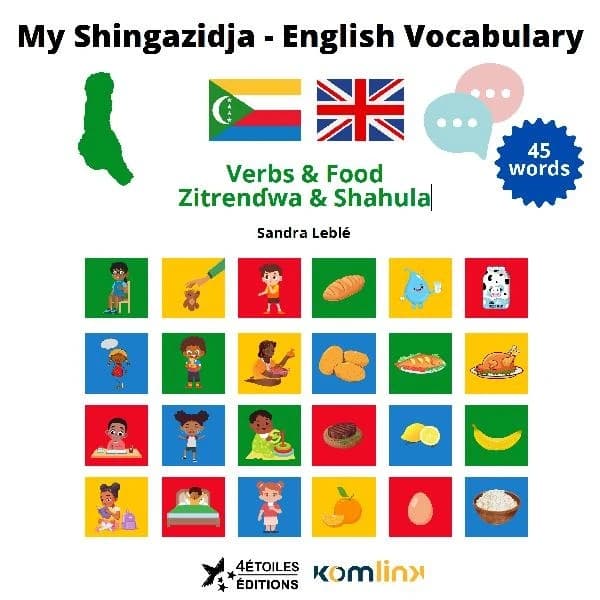 My Shingazidja-English vocabulary : verbs & food : 45 words