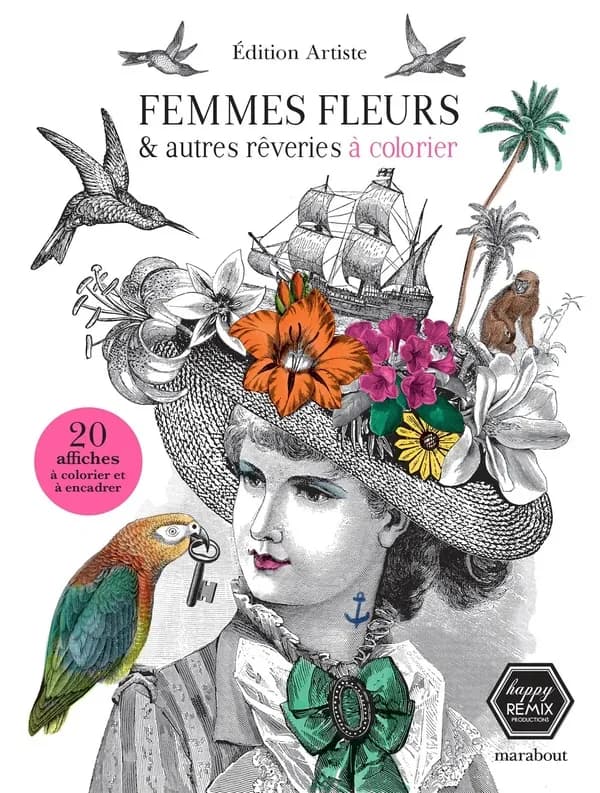 Femmes fleurs & autres rêveries à colorier : 20 affiches à colorier et à encadrer : [Album à colorier]