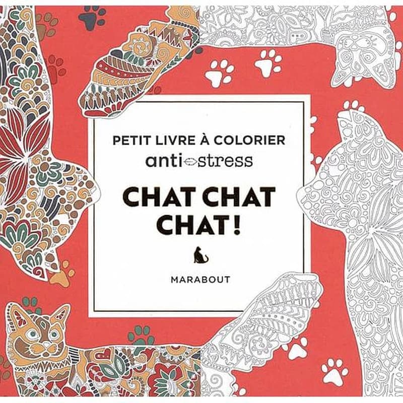 Petit livre à colorier anti-stress : chat chat chat ! : [Album à colorier]