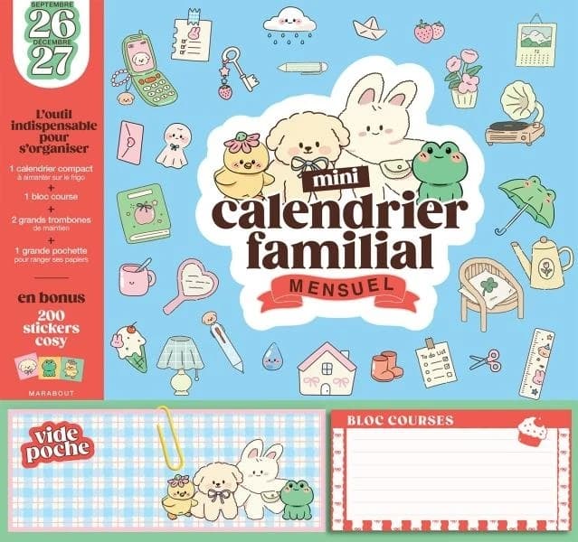Mini calendrier familial mensuel (édition 2026