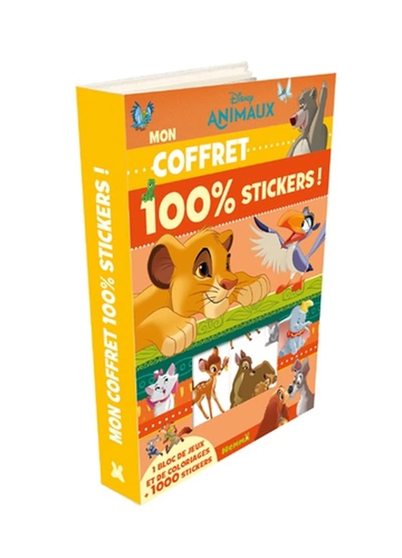 Disney animaux - Avec 1 bloc de jeux et de coloriages et 1000 stickers
