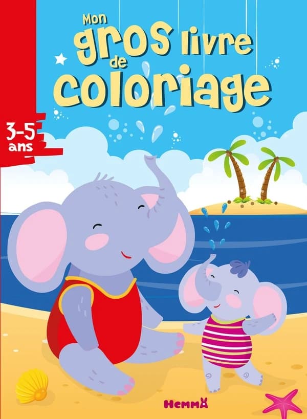 Mon gros livre de coloriage : [plage] : 3-5 ans : [Album à colorier]