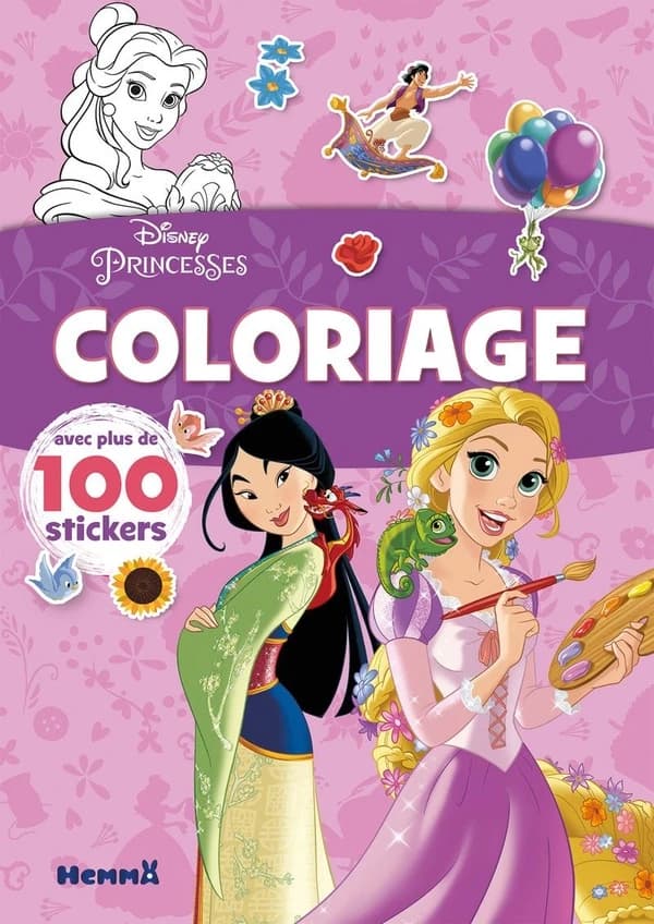 Coloriage : Disney - Princesses : avec plus de 100 stickers : [Album à colorier]